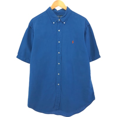 古着 ラルフローレン Ralph Lauren POLO by Ralph Lauren CLASSIC FIT ボタンダウン 半袖 リネンシャツ メンズXL相当/eaa558386
