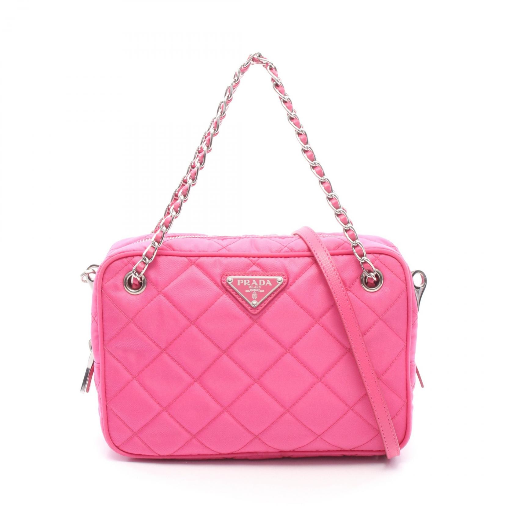 プラダ PRADA 2WAY ハンドバッグ バッグ ナイロン レザー レディース ピンク系 【中古】