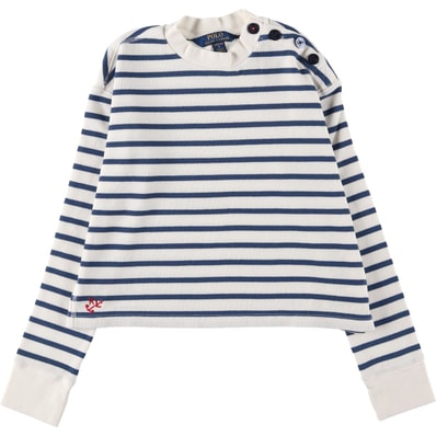 古着 ラルフローレン Ralph Lauren POLO RALPH LAUREN ボーダー柄 サーマルロンT ワッフル レディースL相当/eaa599339