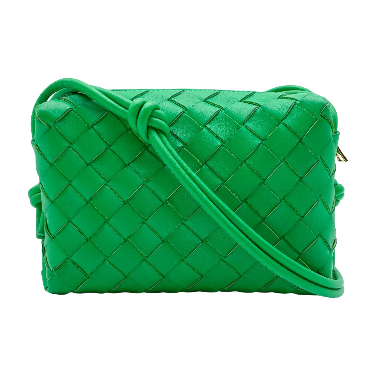 BOTTEGAVENETA ボッテガヴェネタ ミニ ループ ショルダーバッグ
 カメラバッグ レザー グリーン ユニセックス
 【中古】