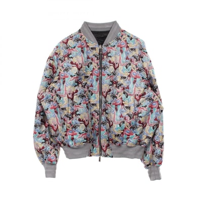 ディオール Dior DIOR × KENNY SCHARF 総柄 ボンバージャケット ブルゾン 衣料品 アウター ポリエステル メンズ グレー系 / マルチカラー 【中古】