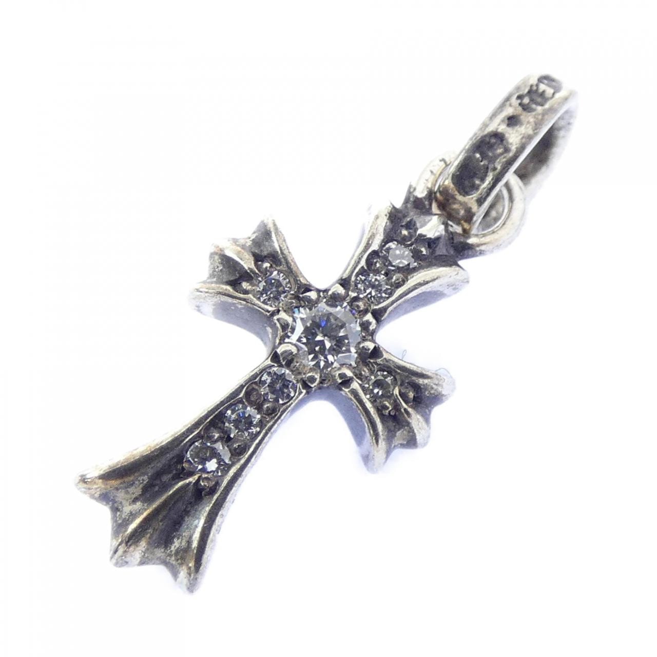 Chrome Hearts CH Cross Baby Fat SV925 Diamond Charm "Silver"