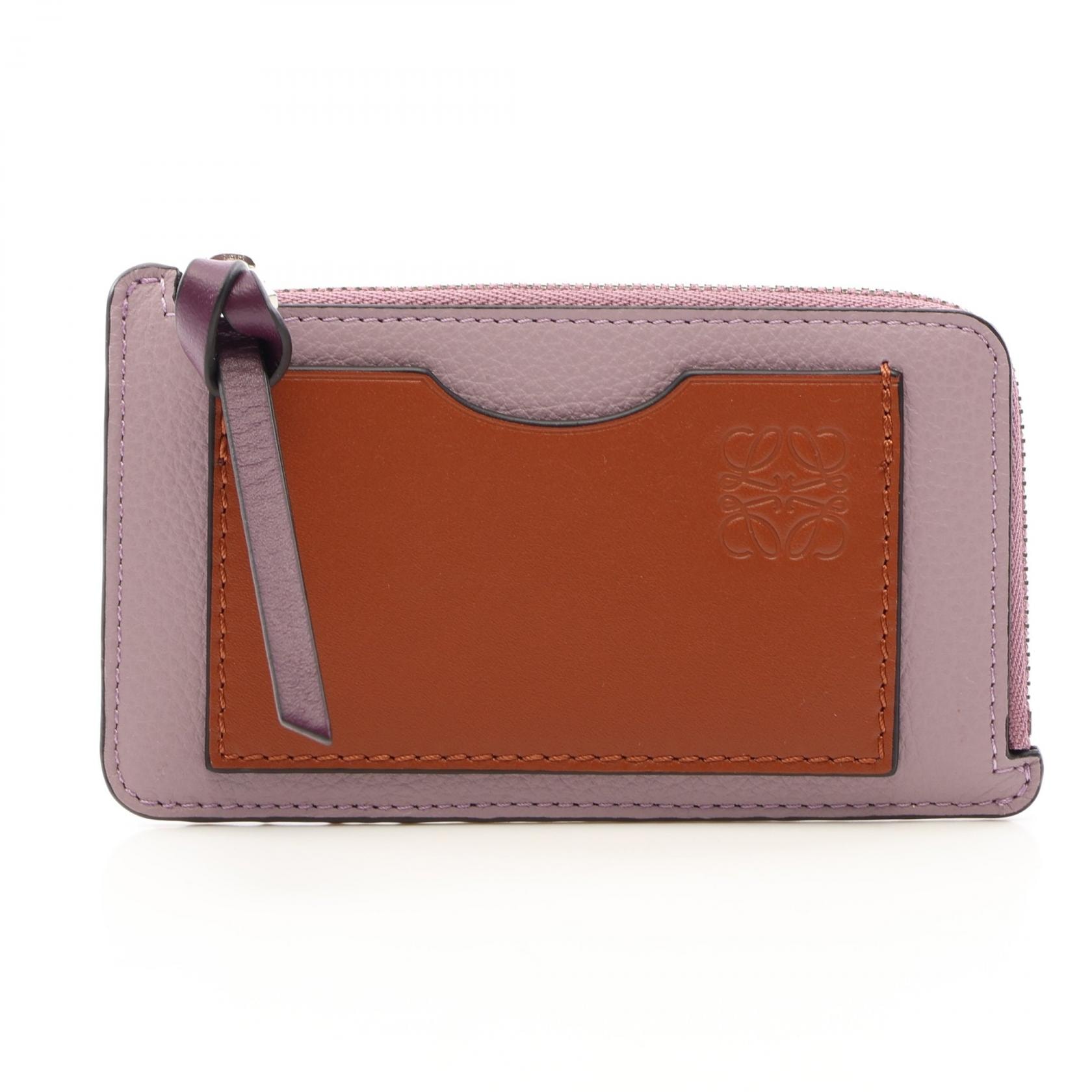 Loewe LOEWE 아나그램 코인 카드 홀더 카드 케이스 코인 케이스 지갑 가죽 여성용 퍼플/브라운 C660Z40X070057 [신제품]