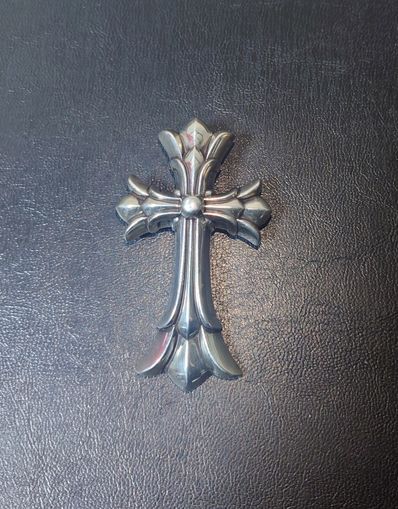 Chrome Hearts Large Double CH Cross Pendant Top "Silver"