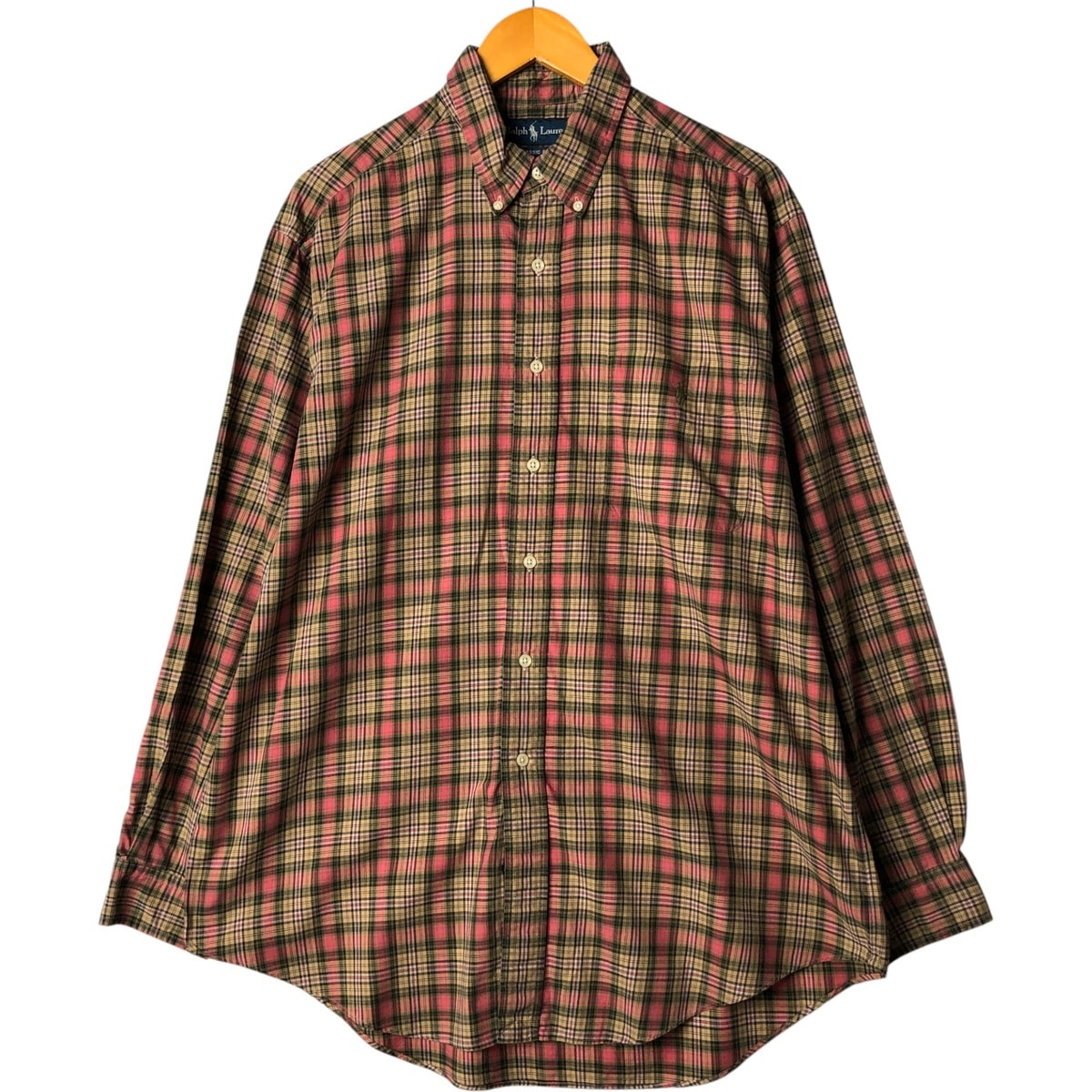 古着 ラルフローレン Ralph Lauren CLASSIC FIT 長袖 ボタンダウンチェックシャツ メンズL相当/eaa570102