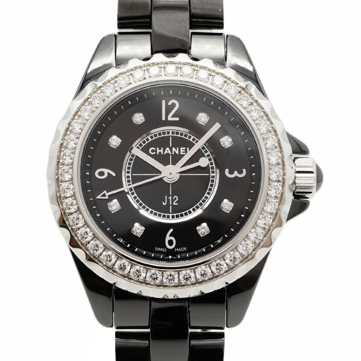 【6wdc0189】シャネル J12 H2571 黒文字盤【中古】腕時計 レディース
