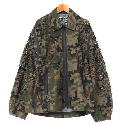 ■美品■DRIES VAN NOTEN ドリスヴァンノッテン ジャケット サイズMedium ジップアップ 迷彩 カモフラ ブランド古着【中古】20260501/RA8951