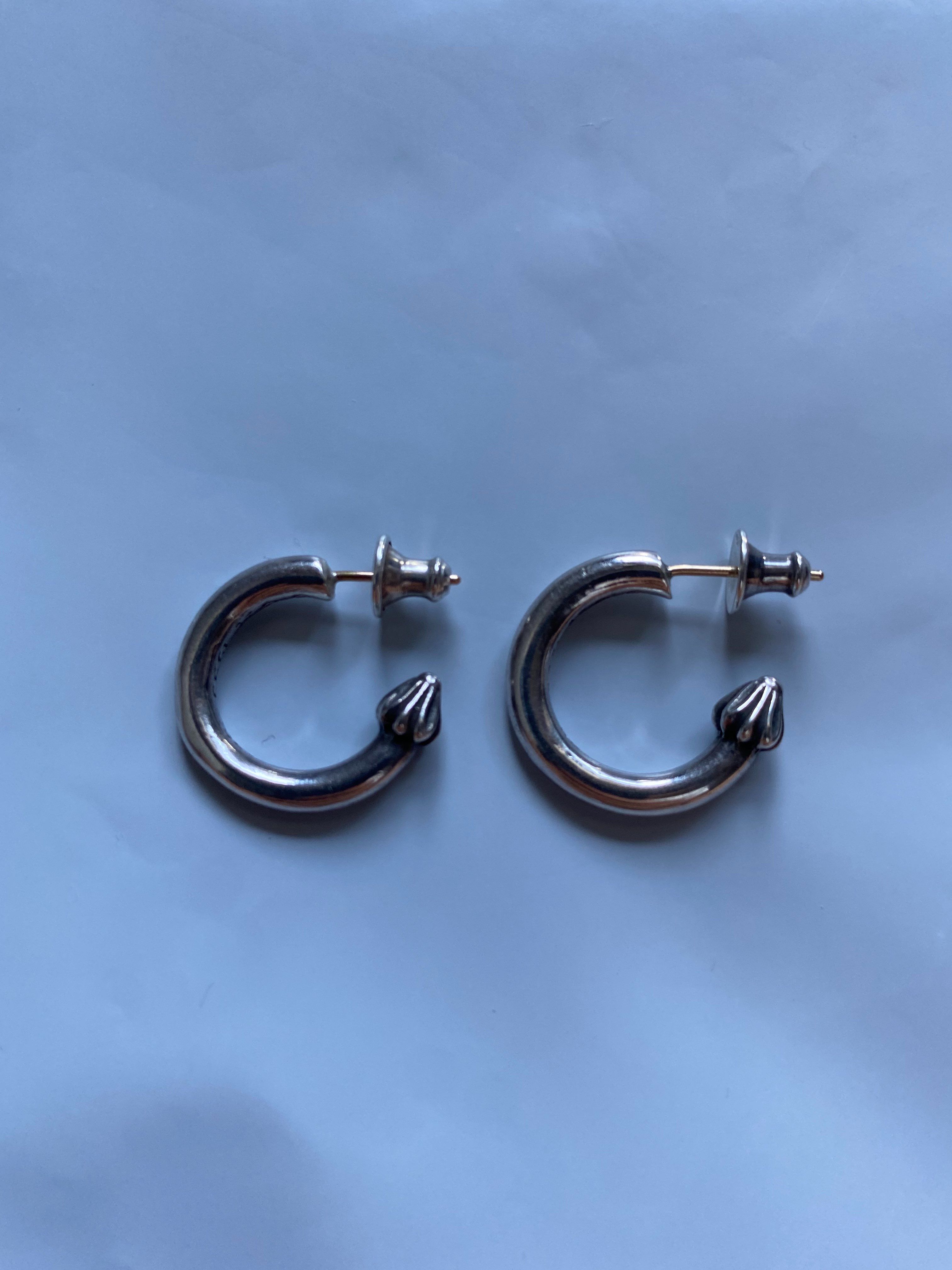 Chrome Hearts Hoop Plain Earrings "Silver"