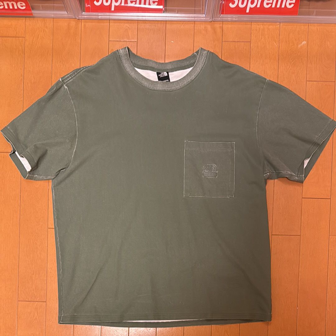 Supreme x The North Face Pigment Printed Pocket Tee "Olive"