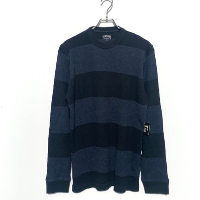 STUSSY BLOCK CREW L/S TEE Blue/Black