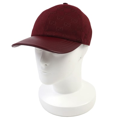 未使用品 グッチ
キャップ GG Monogram Canvas Baseball Cap ボルドー レディース L 833272