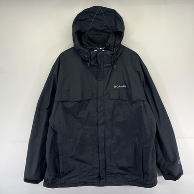 古着 コロンビア Columbia ジャケット フルジップ アウトドア ナイロン 大きいサイズ パーカー 2XL ブラック系 メンズ