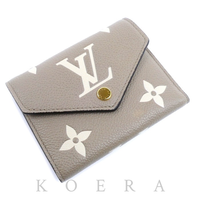 LOUIS VUITTON ルイ・ヴィトン ポルトフォイユ ヴィクトリーヌ 二つ折り財布 モノグラムアンプラント トゥルトレール クレーム M81861 ICチップ レディース【中古】【美品】