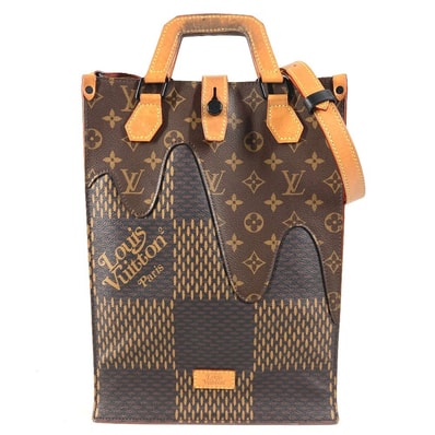 ルイヴィトン LOUIS VUITTON ミニトート N40355 NIGOコラボ ダミエ ジャイアント LVスクエアード 2WAYバッグ ハンドバッグ ショルダーバッグ カバン 斜め掛け トートバッグ ダミエキャンバス ブラウン