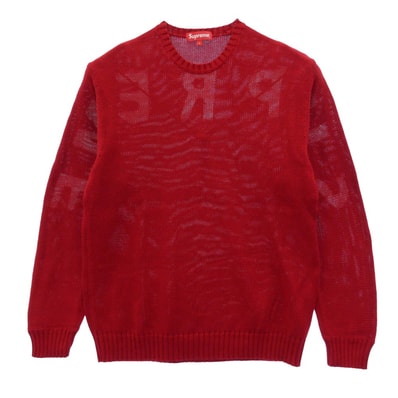 Supreme シュプリーム 20SS Back Logo Sweater バックロゴ クルーネック 長袖 ニット セーター レッド系 L【美品】【中古】
