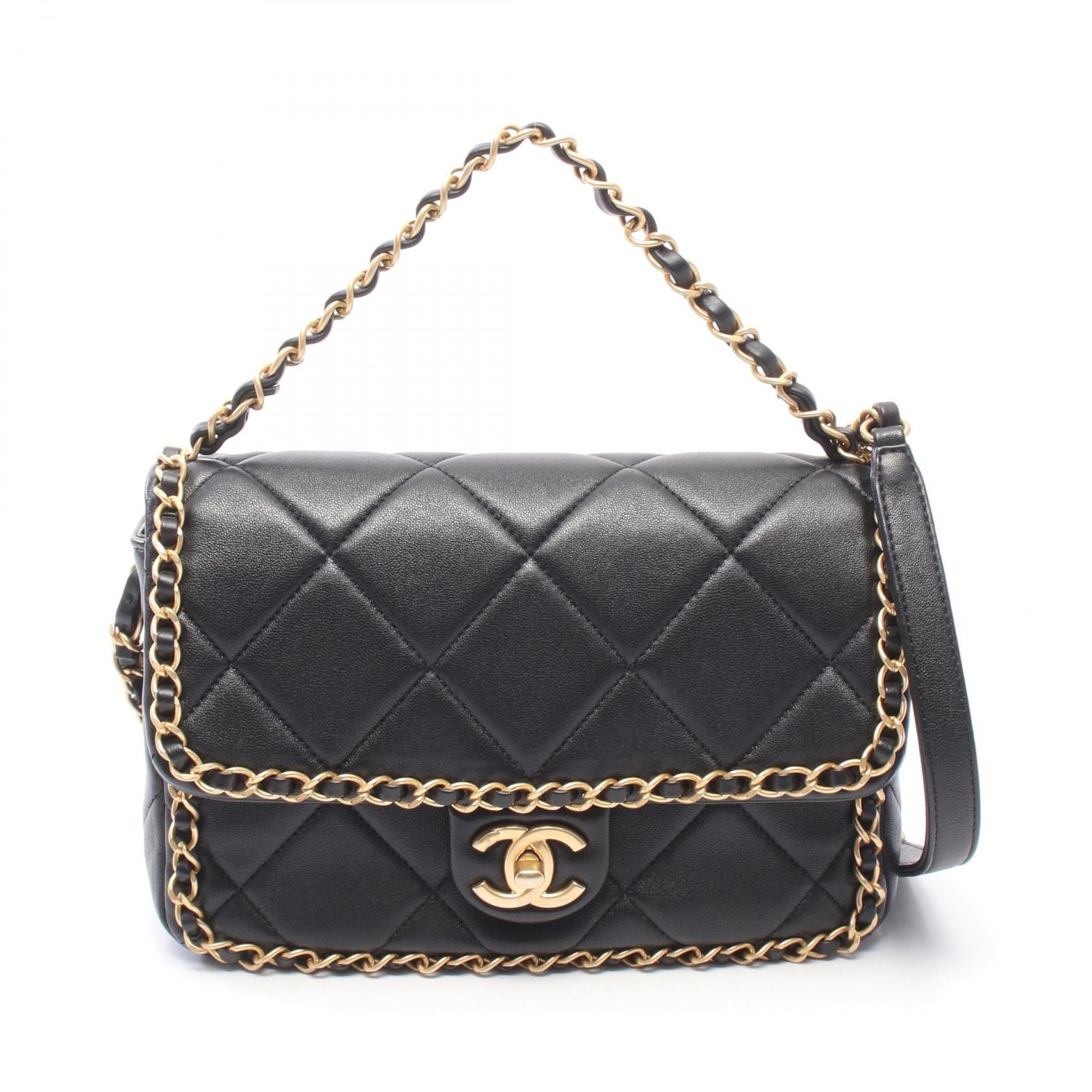 シャネル CHANEL マトラッセ チェーンアラウンド ショルダーバッグ バッグ ラムスキン(羊革) レディース ブラック系 【中古】