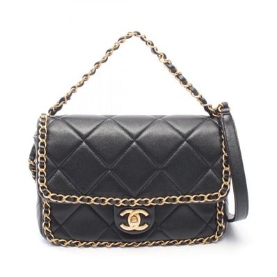 シャネル CHANEL マトラッセ チェーンアラウンド ショルダーバッグ バッグ ラムスキン(羊革) レディース ブラック系 【中古】