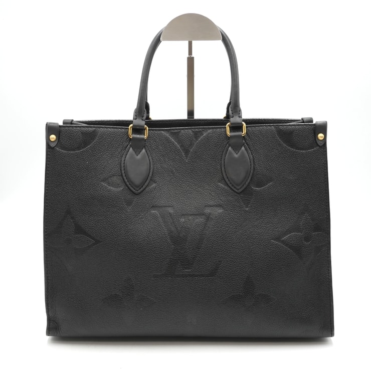 LOUIS VUITTON(ルイ・ヴィトン)オンザゴー MM モノグラム・アンプラント トートバッグ ハンドバッグ ノワール ブラック レザー ゴールド金具 M45595 レディース【中古】