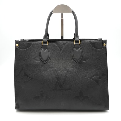 LOUIS VUITTON(ルイ・ヴィトン)オンザゴー MM モノグラム・アンプラント トートバッグ ハンドバッグ ノワール ブラック レザー ゴールド金具 M45595 レディース【中古】