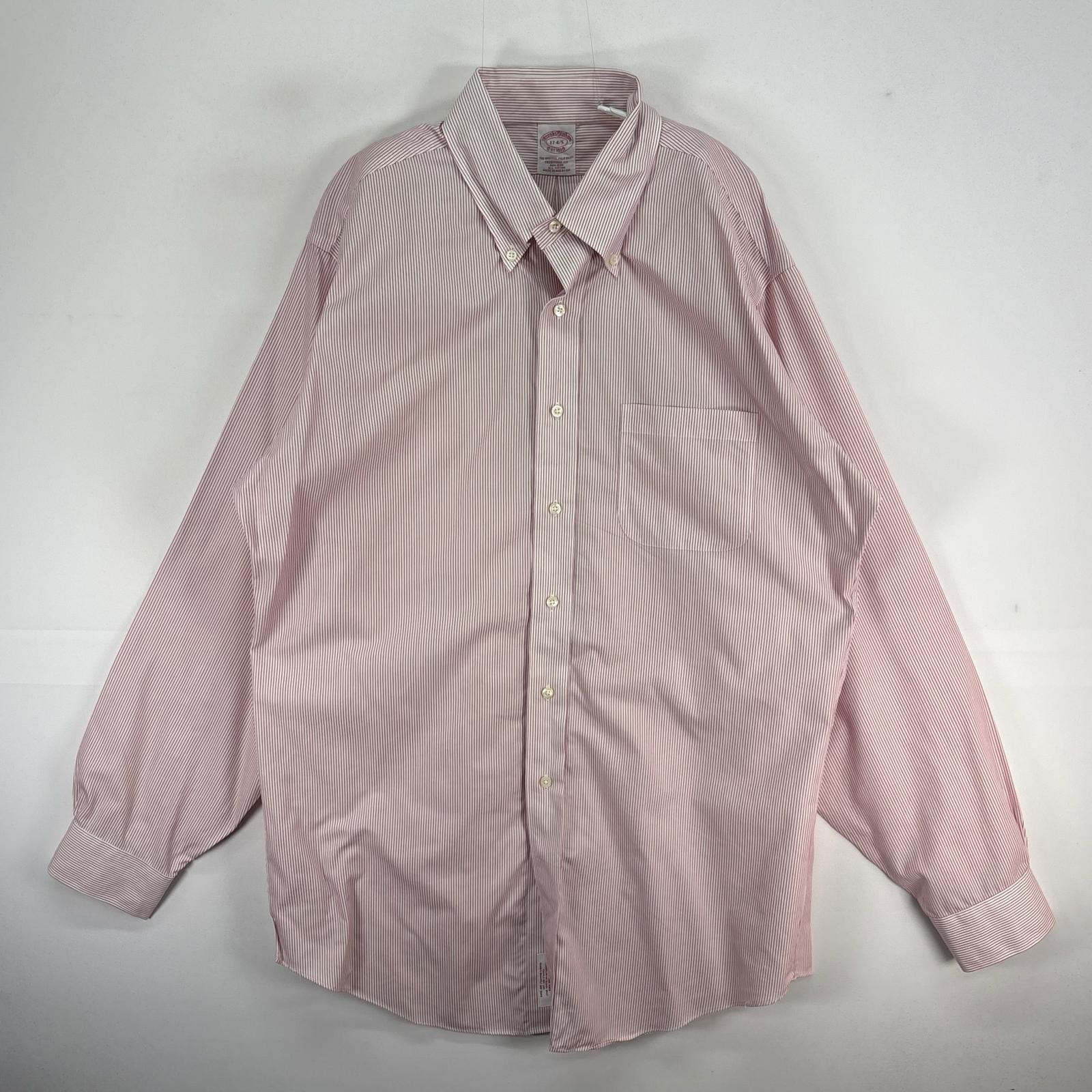 古着 ブルックスブラザーズ Brooks Brothers 長袖シャツ ボタンダウン 胸ポケ XL  レッド系 ストライプ メンズ