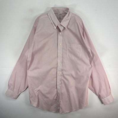 古着 ブルックスブラザーズ Brooks Brothers 長袖シャツ ボタンダウン 胸ポケ XL レッド系 ストライプ メンズ