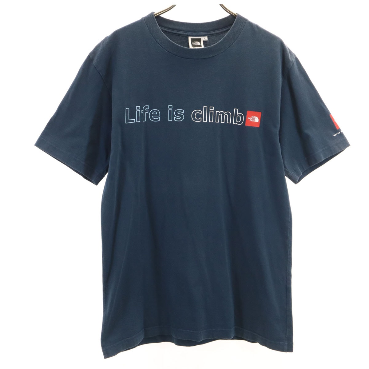 THE NORTH FACE ノースフェイス Life is Climb 半袖 Tシャツ M ネイビー NT32377 アウトドア