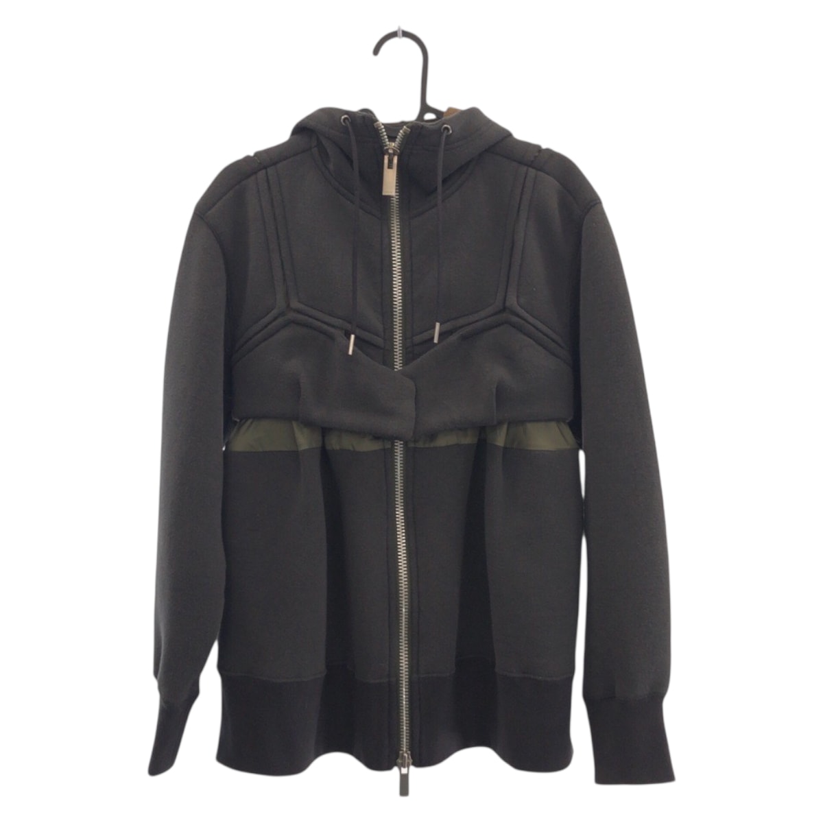 美品 Sacai サカイ スポンジ サイズ1 グレー シルバー金具 コットン ポリエステル/ パーカー フーディ ジャケット アウター 506830 【中古】