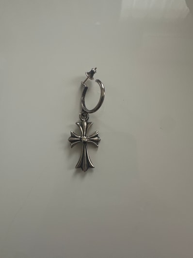 Chrome Hearts Hoop CH Cross Earrings "Silver"