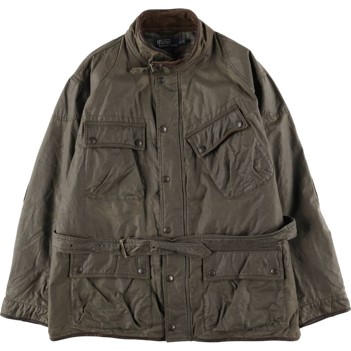 訳あり特価 古着 ラルフローレン Ralph Lauren POLO by Ralph Lauren 中綿入り ワックスコットン オイルドジャケット メンズXXL相当/eaa615072