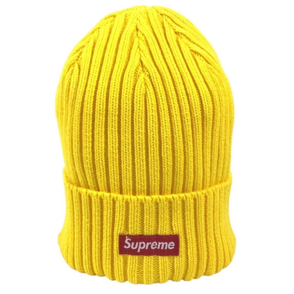 シュプリーム Supreme ボックスロゴ ビーニー 帽子 ニット帽 ニットキャップ ニット帽 イエロー 美品