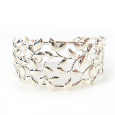 極美品 ティファニー バングル オリーブ リーフ カフ シルバー