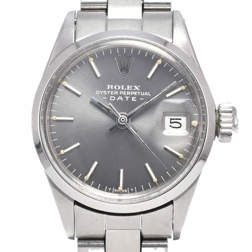 ロレックス ROLEX 6516 ヴィンテージ オイスターパーペチュアルデイト Cal.1161 グレー 自動巻き レディース 腕時計 C#149580