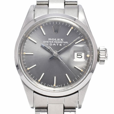 ロレックス ROLEX 6516 ヴィンテージ オイスターパーペチュアルデイト Cal.1161 グレー 自動巻き レディース 腕時計 C#149580