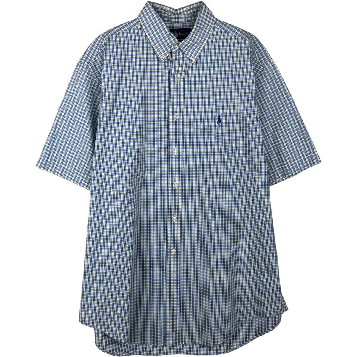 古着 ラルフローレン Ralph Lauren CLASSIC FIT クラシックフィット 半袖 ボタンダウン チェックシャツ メンズL相当/eaa643976