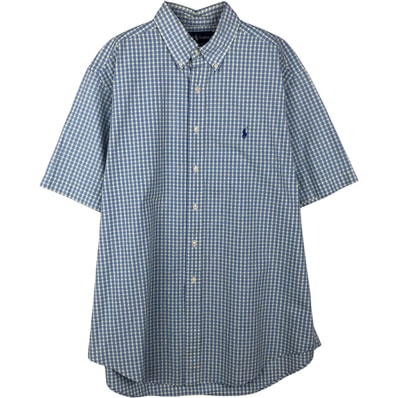 古着 ラルフローレン Ralph Lauren CLASSIC FIT クラシックフィット 半袖 ボタンダウン チェックシャツ メンズL相当/eaa643976