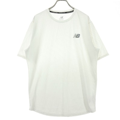 NEW BALANCE ニューバランス 半袖 ドットパンチング Tシャツ M ホワイト