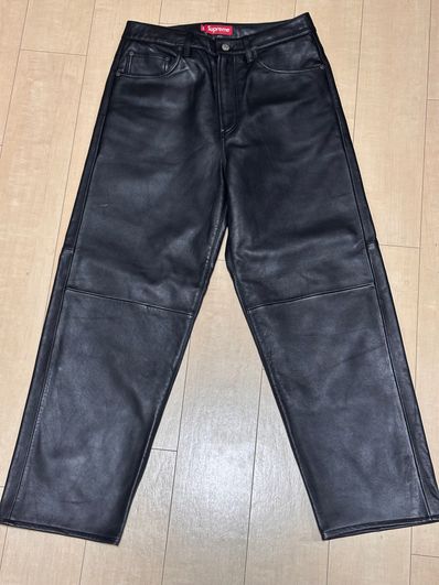 Supreme Leather Baggy 5-Pocket Jean "Black"