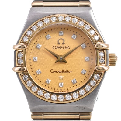 オメガ OMEGA 1267.15 コンステレーション ミニ ダイヤモンド クォーツ レディース 美品 R#146475