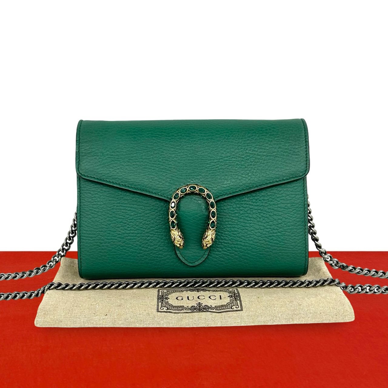 GUCCI グッチ ディオニュソス レザー ショルダーバッグ グリーン
 24378