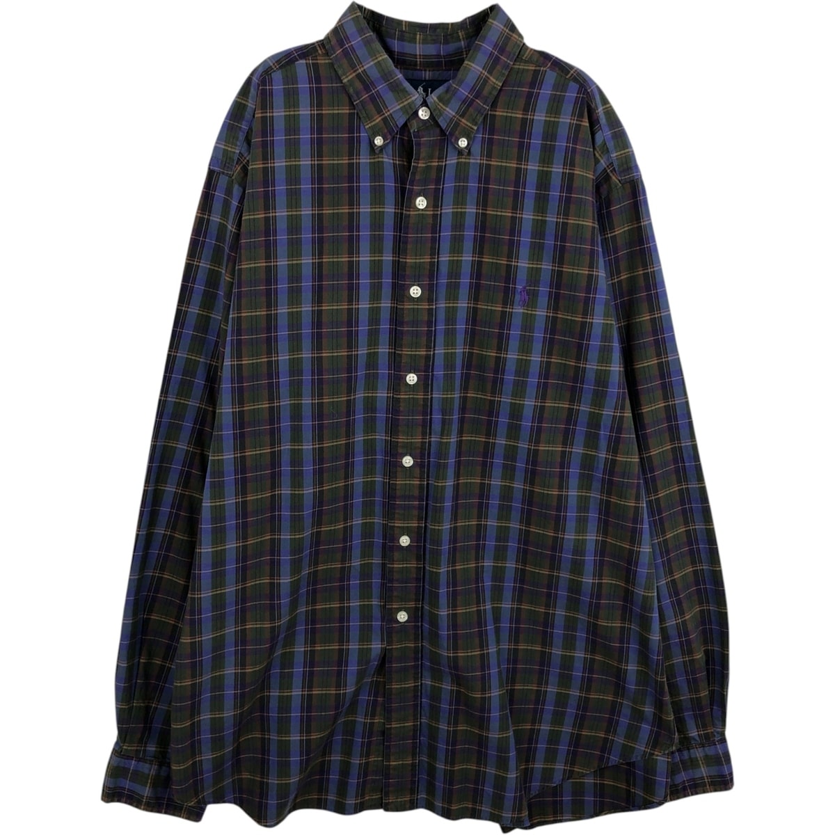 古着 ラルフローレン Ralph Lauren CLASSIC FIT クラシックフィット 長袖 ボタンダウンチェックシャツ メンズXL相当/eaa628725