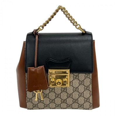 GUCCI グッチ リュック パドロック 2WAY 498194 GGスプリームキャンバス レザー マルチカラー ゴールド金具 レディース【中古品】