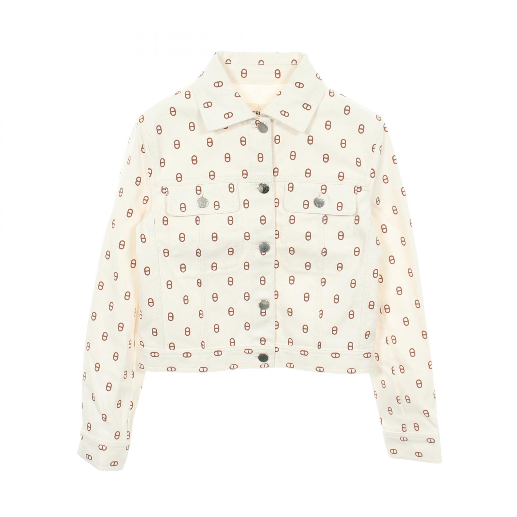 エルメス HERMES シェーヌダンクル 衣料品 アウター コットン レディース ホワイト系 / ブラウン系 4H0215D3 【中古】