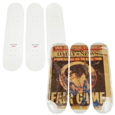 【中古】シュプリーム Supreme 2016年秋冬 Dash Snow Skateboard 3本セット スケートボード デッキ スケボー ホワイト【メンズ】