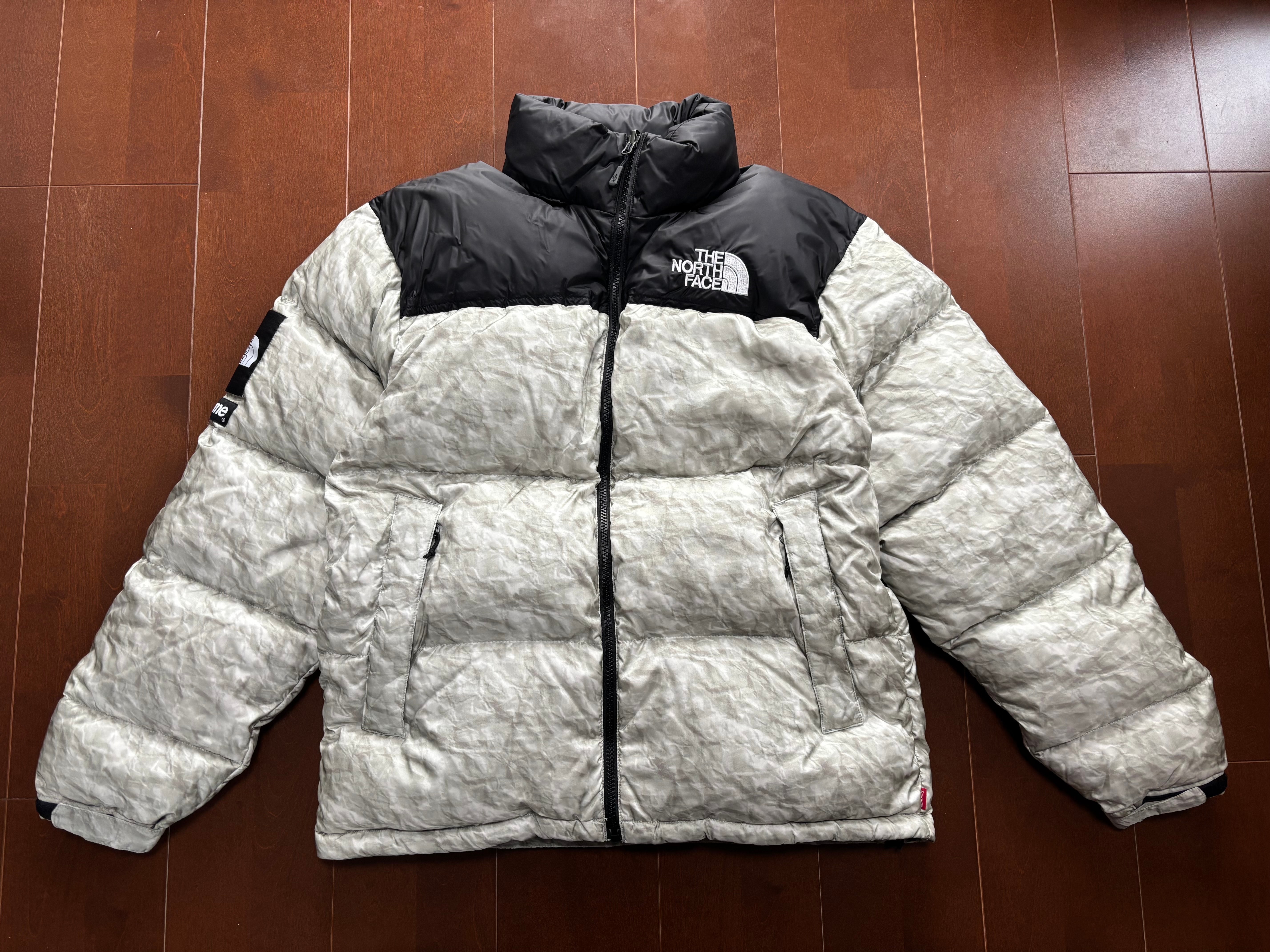 Supreme x The North Face Nuptse Jacket "White Paper Print"