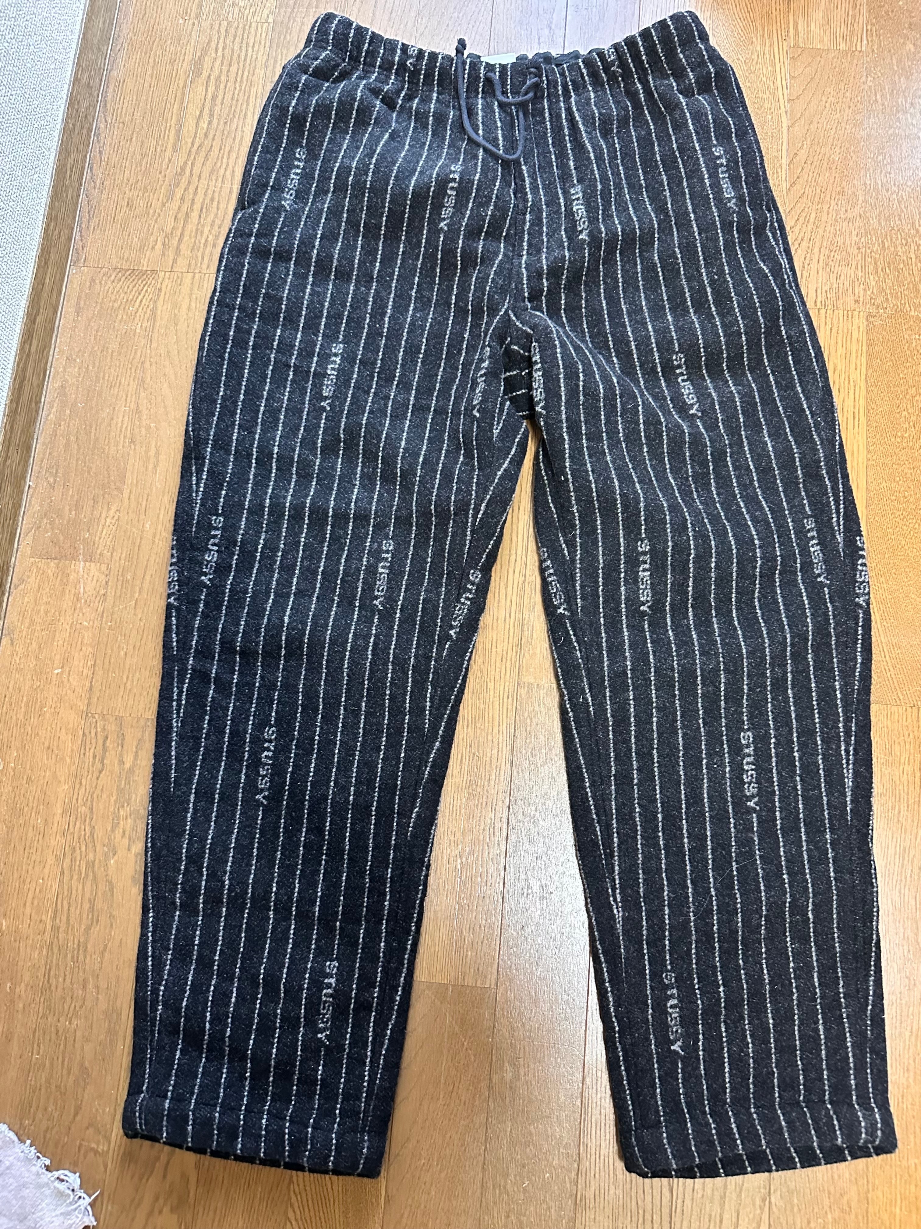 Stussy x Nike Striped Wool Pants "Black"