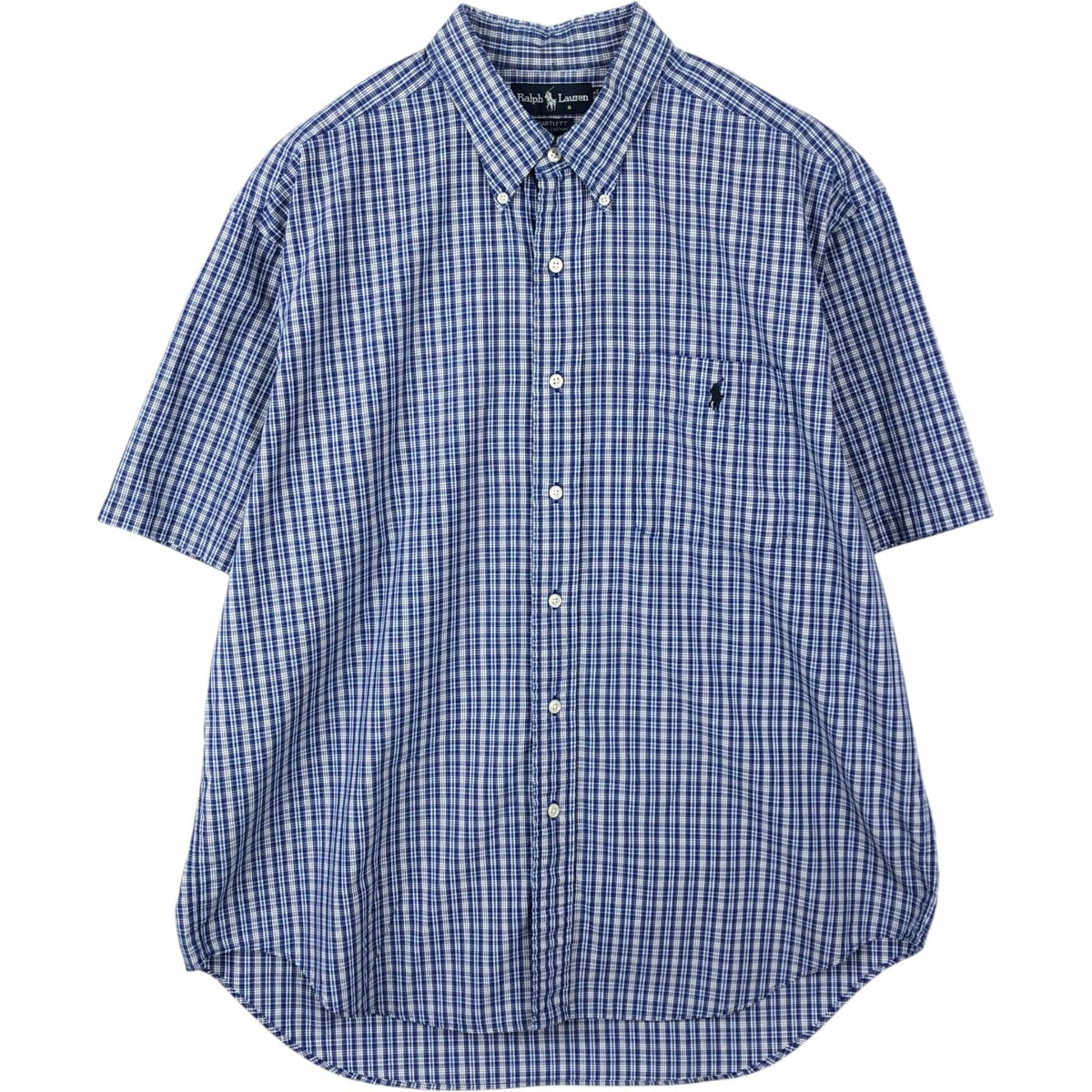 古着 ラルフローレン Ralph Lauren BARTLETT 半袖 ボタンダウン チェックシャツ メンズXL相当/eaa650755