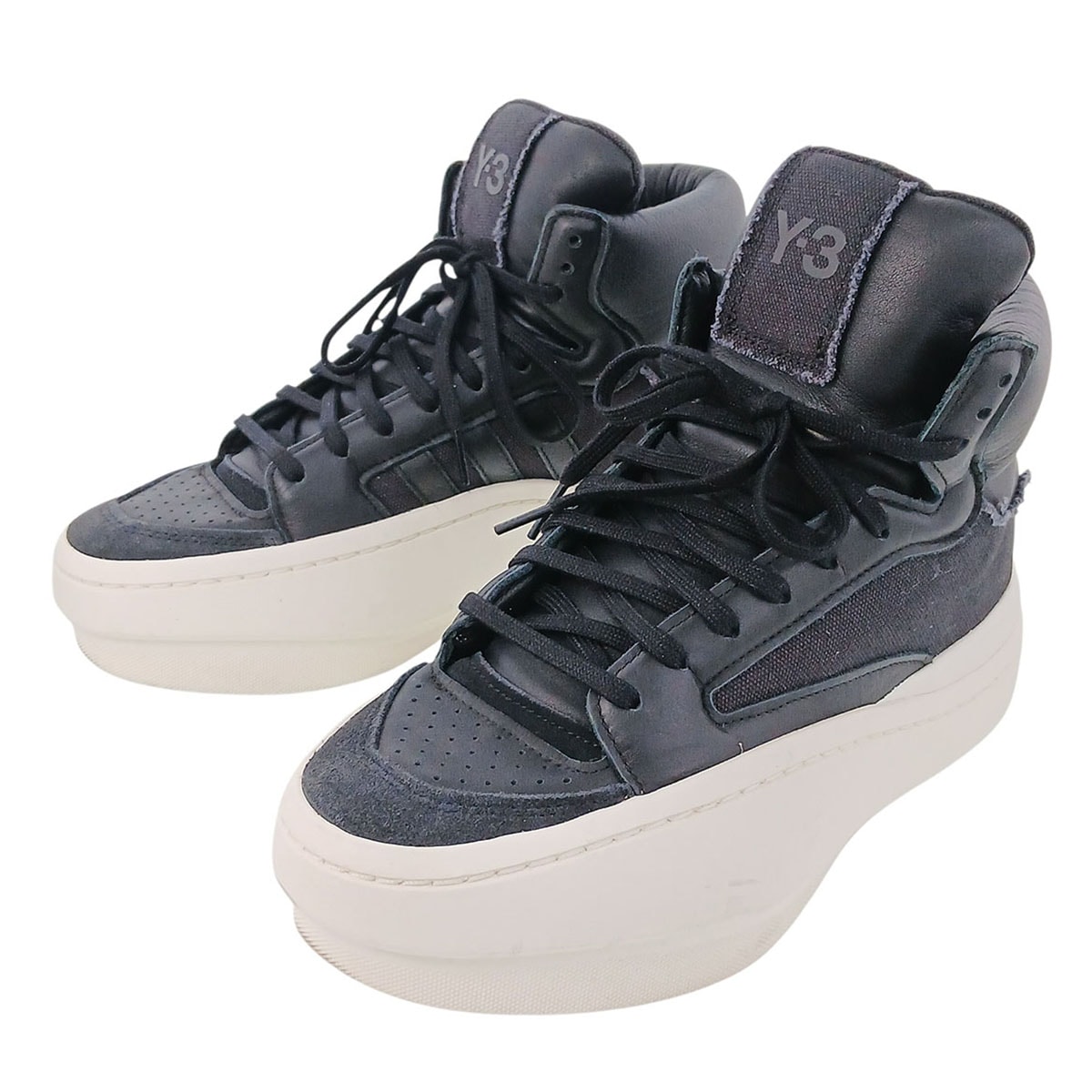 Y-3 ワイスリー adidas Y-3 Centennial High ""Black/Off White"" 26.5 スニーカー IG4081 ブラック  メンズ【中古】