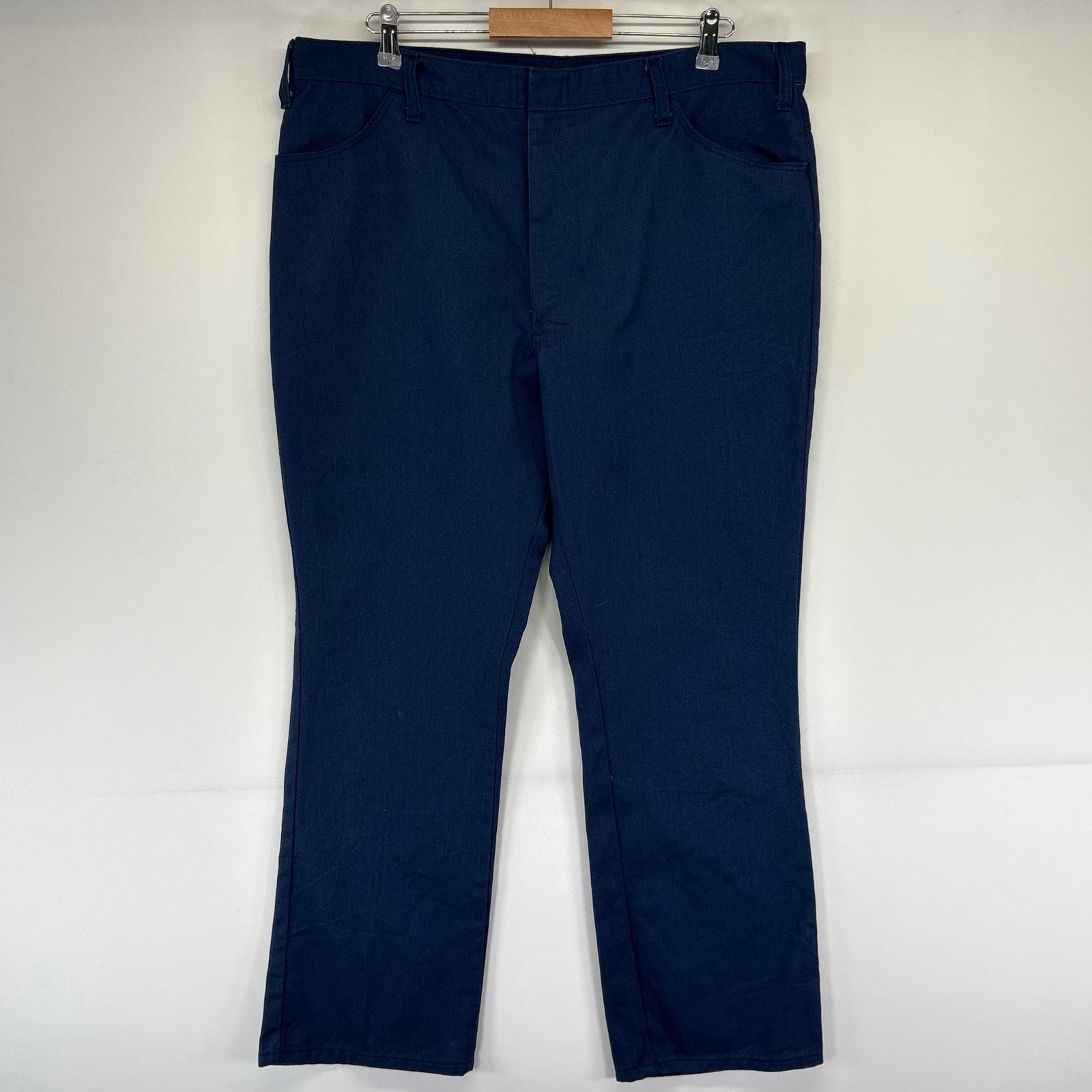 古着 90's/90年代 ディッキーズ Dickies USA製 パンツ ジッパーフライ タロンジップ チビタグ ワーク W42 L31 ネイビー系 メンズ