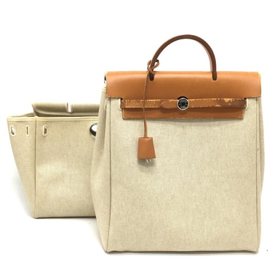 エルメス HERMES エールバッグ アドPM 替えバック付き カバン 2WAY リュックサック レザー □D刻 ナチュラル ベージュ
