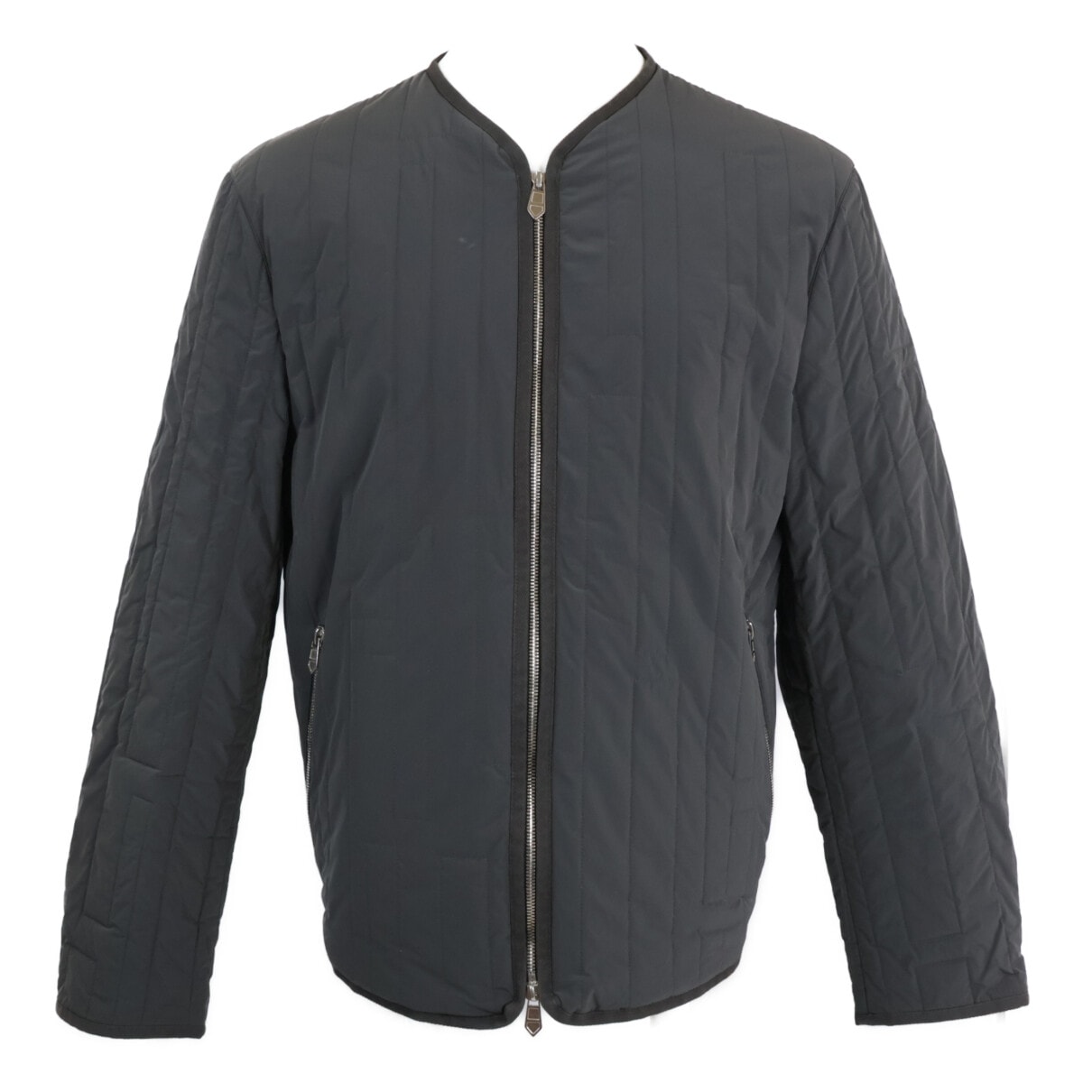 エルメス 【美品/国内正規/22SS】ナイロン Hモチーフ W-ZIP ノーカラー キルティング 46